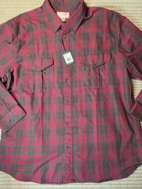 Filson Lightweight Alaskan Guide Shirt | Size XXL | Red/Green | NWT $135
